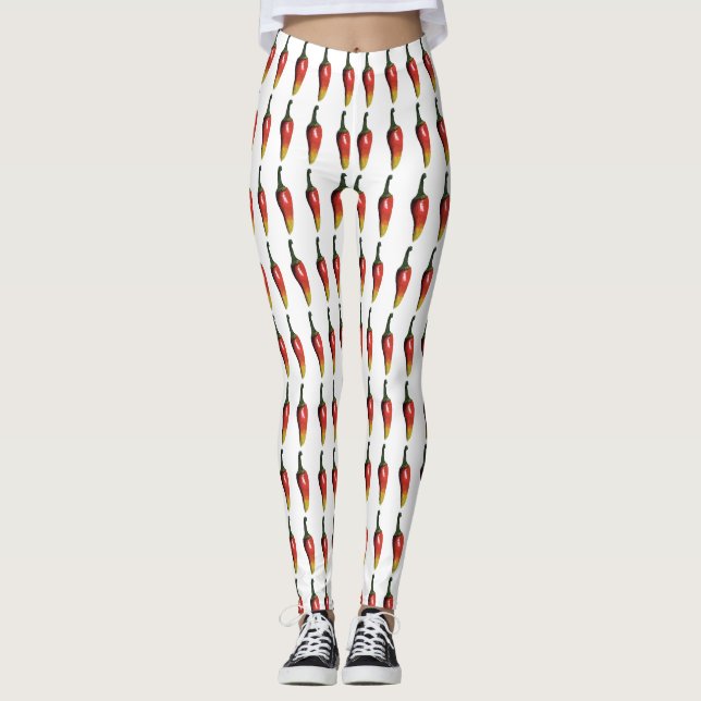 Colourful Hot Peppers  Custom Leggings (Front)