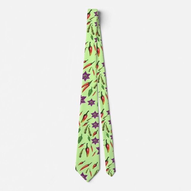 Colourful Hot Peppers Custom Tie (Front)