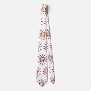 Colourful Hot Peppers Mandala Custom Tie