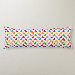 Colourful Houndstooth Pattern White Body Cushion
