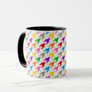 Colourful Houndstooth Pattern White Mug