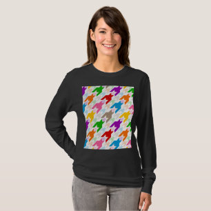 Colourful Houndstooth Pattern White T-Shirt