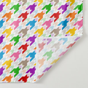 Colourful Houndstooth Pattern White Tapestry