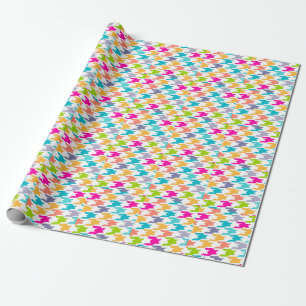 Colourful Houndstooth Seamless Pattern 3 Wrapping Paper