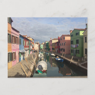 Colourful Houses in Murano, Venice Postcard