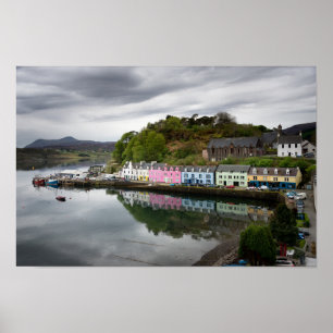 Colourful houses in Portree, Skye Poster