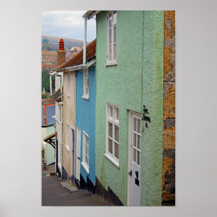 Colourful houses, Lyme Regis, Dorset, England Poster