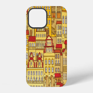 Colourful Houses Vintage City Pattern iPhone 12 Case