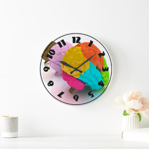 Colourful Human Brains Clock