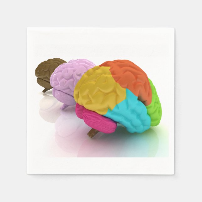 Colourful Human Brains Paper Napkins (Front)