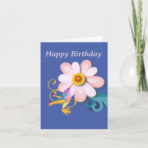 Colourful Humming Bird Editable Card