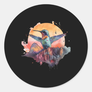 Colourful Hummingbird Bird Watching Earth Day Natu Classic Round Sticker