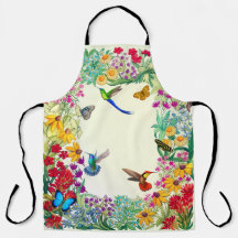 Colourful Hummingbird Butterfly Floral Garden