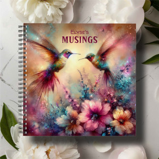 Colourful Hummingbird Flower Garden Custom Journal