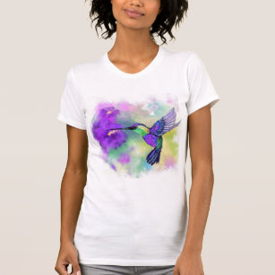 Colourful Hummingbird Flying T-Shirt - Painting