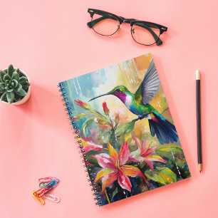 Colourful Hummingbird Modern Art Notebook