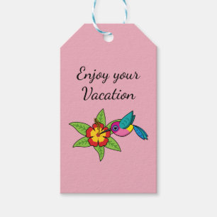 Colourful Hummingbird on Hibiscus Tropical Flower Gift Tags