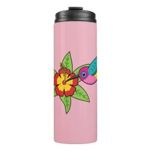 Colourful Hummingbird on Hibiscus Tropical Flower Thermal Tumbler