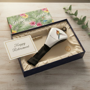 Colourful hummingbird pointillism customisable golf head cover