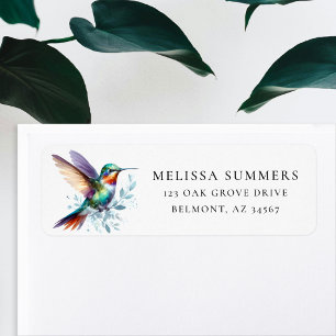Colourful Hummingbird Return Address Label