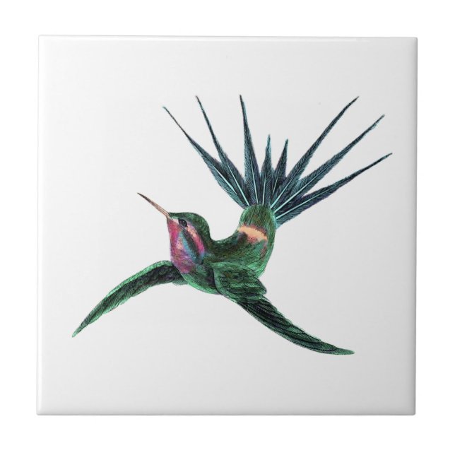 Colourful Hummingbird Tile (Front)