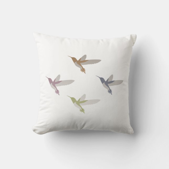 Colourful Hummingbirds Cushion (Front)