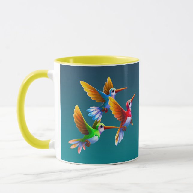 Colourful Hummingbirds in Flight Mug (Left)