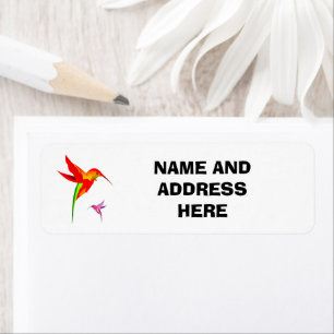 COLOURFUL HUMMINGBIRDS LABELS