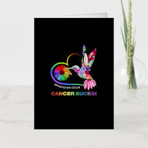 Colourful Hummingbirds What Ever Colour Cancer suc Foil Greeting Card