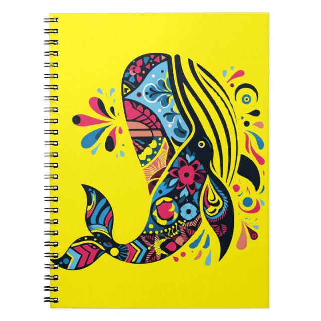 Colourful Humpback Whale  Notebook (Front)