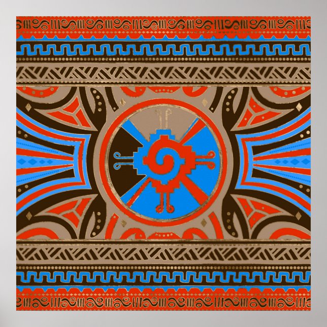 Colourful Hunab Ku Mayan symbol #4 Poster (Front)