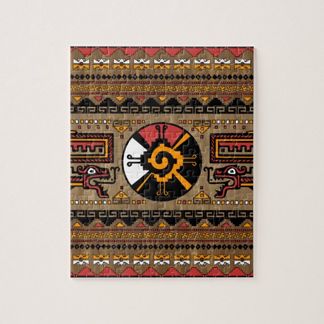 Colourful Hunab Ku Mayan symbol #5 Jigsaw Puzzle (Vertical)