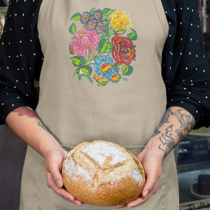 colourful hungarian flowers standard apron