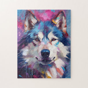 Colourful Husky Jigsaw Puzzle