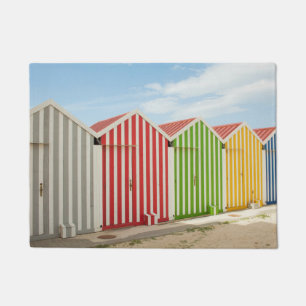 Colourful Huts On Beach Doormat