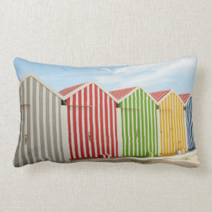 Colourful Huts On Beach Lumbar Cushion