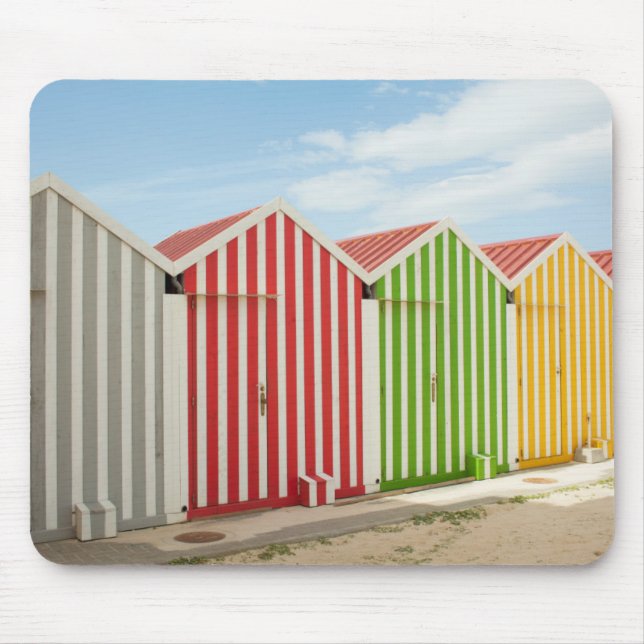 Colourful Huts On Beach Mouse Pad (Front)