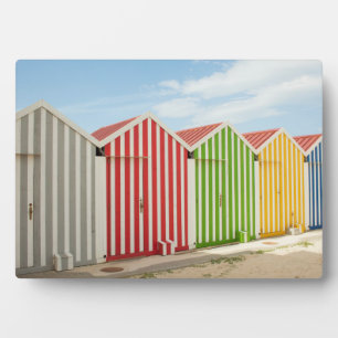 Colourful Huts On Beach Plaque