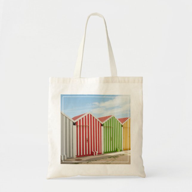 Colourful Huts On Beach Tote Bag (Front)