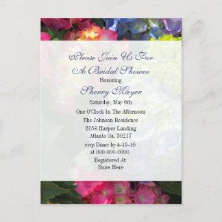 Colourful Hydrangea Bridal Shower Invitations