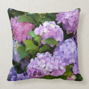 colourful hydrangea cushion