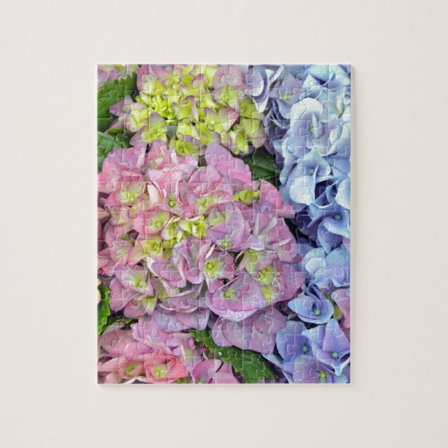 Colourful hydrangea flowers jigsaw puzzle (Vertical)