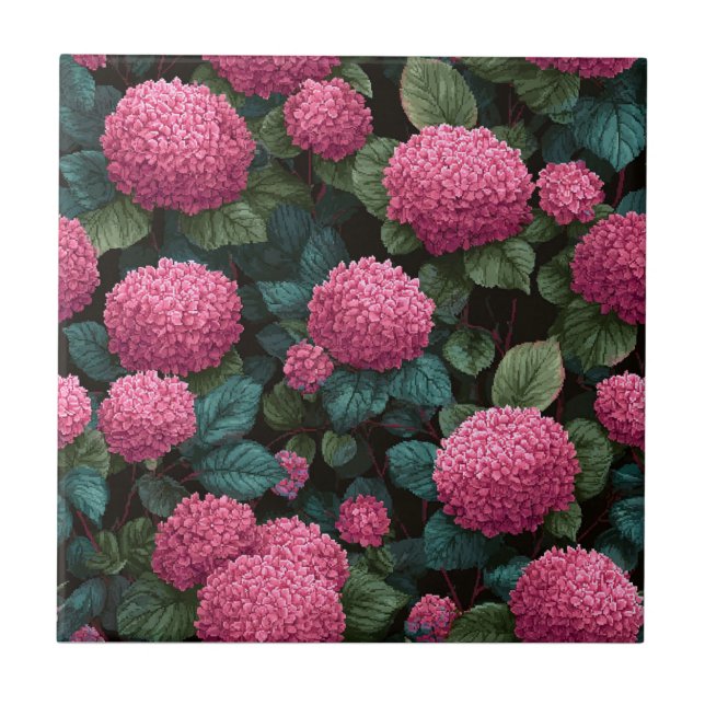 Colourful  Hydrangeas  Tiles  For Kitchen Floor (Front)