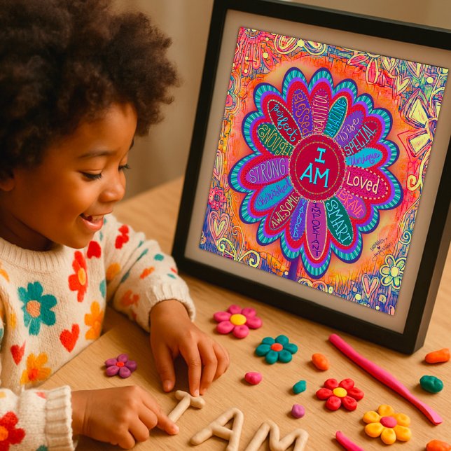 Colourful I AM Flower Inspirational Classroom  Poster (Creator Uploaded)