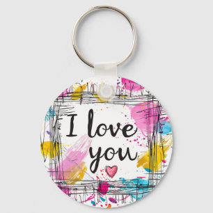 Colourful 'I Love You' Keychain