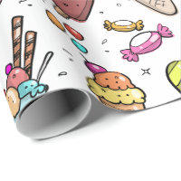 Colourful Ice Cream, Candy and Lollies Pattern