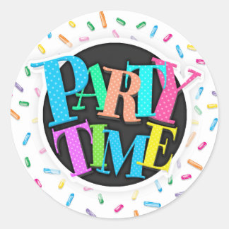 Colourful Ice Cream Candy Sprinkles Classic Round Sticker