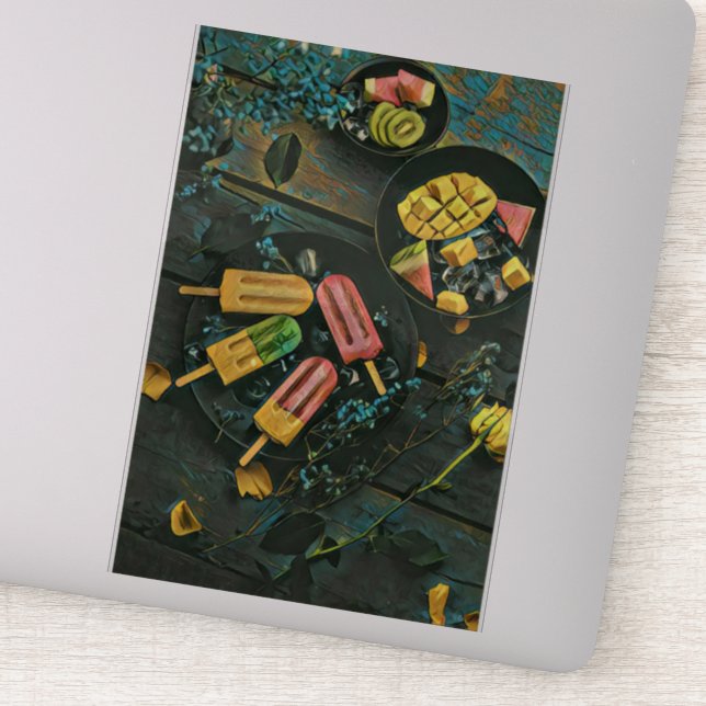 Colourful ice cream cone popsicle (Detail)