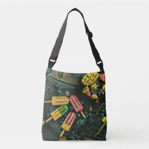 Colourful ice cream cone popsicle crossbody bag