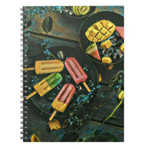 Colourful ice cream cone popsicle notebook